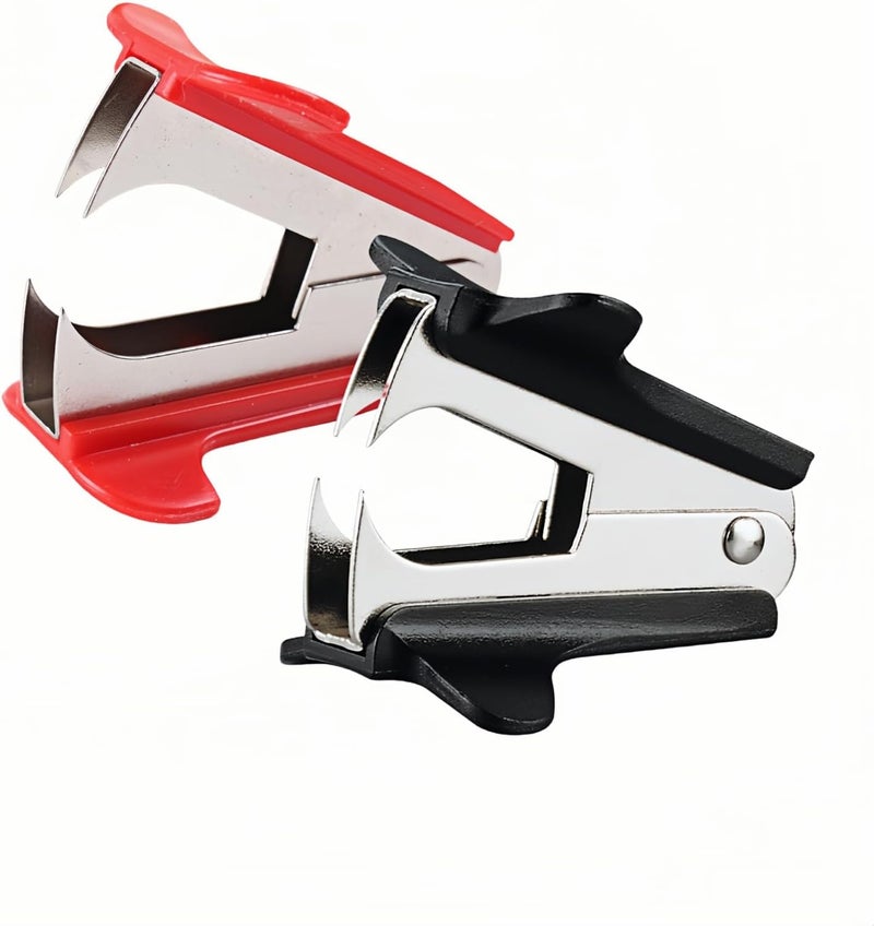 RyanDesign Staple Remover 2 Pack - Heavy Duty No Rip Design with Steel Teeth | Red & Black Set for Office, School, Bulletin Boards | Smooth Grip Puller - Image 1